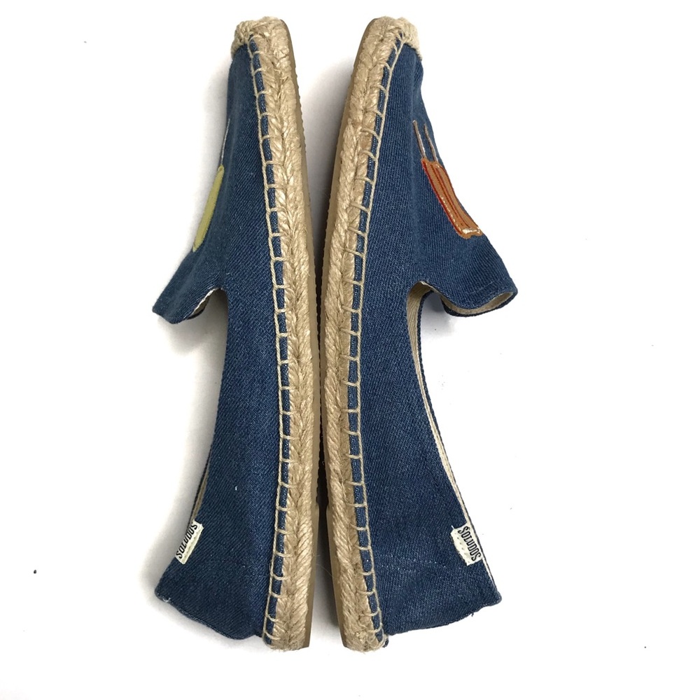Soludos Denim Popsicles Smoking Slipper Espadrilles Size 9 - Picture 5 of 8
